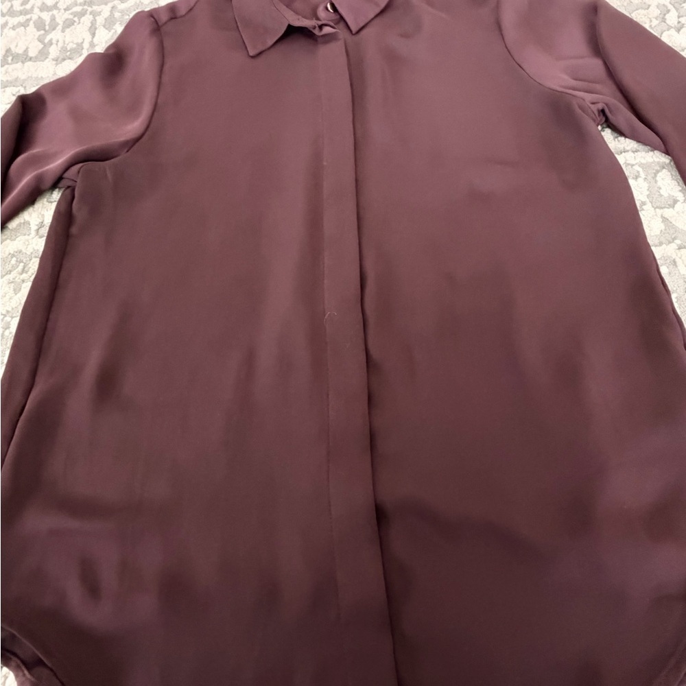 H&M Deep Burgundy Long-Sleeve Blouse - Picture 2 of 5